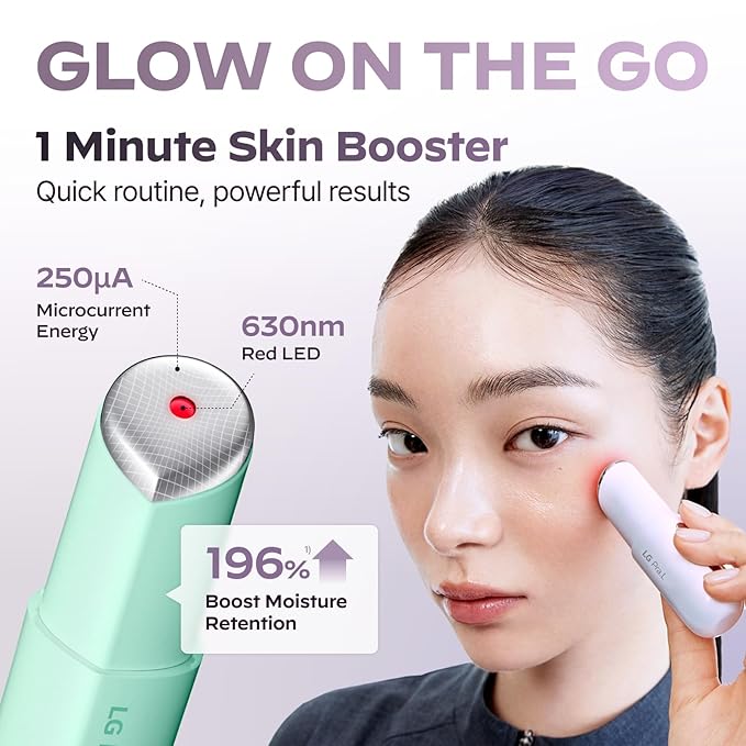 LG Pra.L Superform Galvanic Booster Aqua Mint, 1min booster for ageless skin, anti-aging and firming pocket booster, Korean skincare, glow on the go, Serum booster device, Gift, Stocking Stuffers