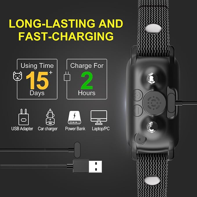 Ultrasonic Color Screen Smart Automatic Anti bark Dog Collar Intelligent Waterproof Rechargeable Barking Terminator