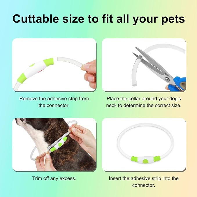 Led Dog Collar - Waterproof Lighted Pet Collar Rechargeable for Night, TPU Cuttable Light Up Doggie Collar for Small, Medium, Large Dogs Walking (Green)