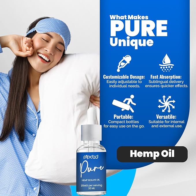 Pure Hemp Isolate O il – Organic Hemp Oil with Coconut Oil for Daily Wellness Support – Vegan, Gluten-Free, Lab-Tested Formula