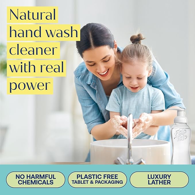 Fab Tab Foaming Hand Soap Kit - Natural Hand Soap - Bathroom Hand Wash - Plant-Based - No Harsh Chemicals - Boutique Hotel scent - 4 Pack. Makes 4 x 11.9 fl oz (Bottle Not Included)