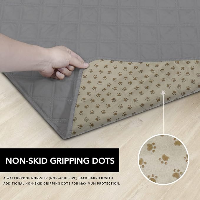Easy-Going Waterproof Dog Bed Cover, Non-Slip Pet Blanket, 30x70in, Grey | Leakproof Couch Cover, Machine Washable Furniture Mattress Protector, Soft Sofa Mat For Dogs, Pet Friendly