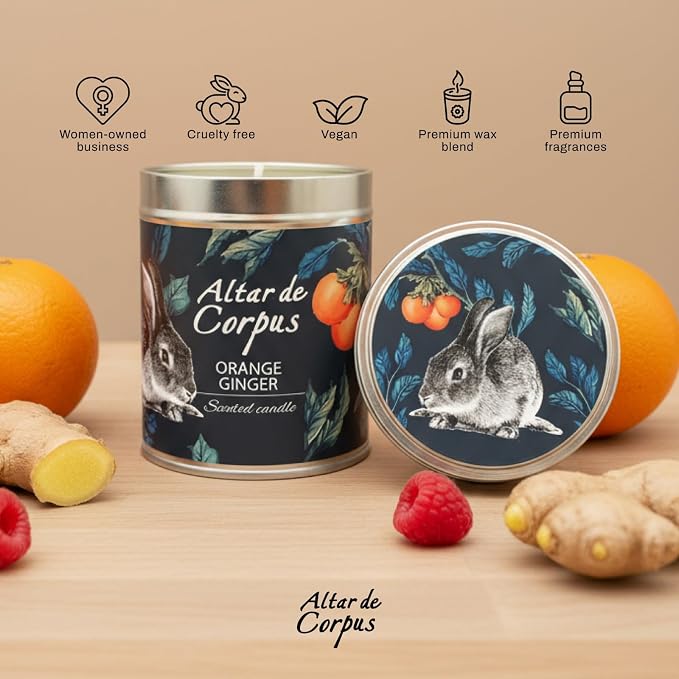 14 Oz Spring Candles for Home - Large Candle Orange Ginger - Mothers Day Gifts - Luxury Candles for Men - Premium Soy Candle Blend - Bathroom Decor