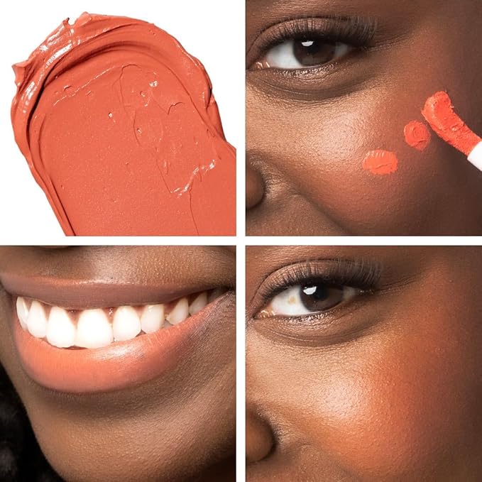 Palladio Liquid Blush for Cheeks & Lips 2-in-1 Makeup Face Blush, Weightless Cream Formula, Smudge Proof Long-Wearing Pigmented Blush, Natural Look Makeup Face Blushes, Dewy Finish, Sunny Coral