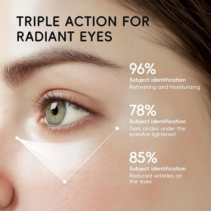 ARAKY Milk Eye Cream for Dark Circles and Puffiness, Hydrating Triple-roller Eye Serum, Improve Skin Elasticity, Intense Moisturizing Dullness, Dryness, Reduce Fine Lines, Skin Care Cream 0.51 oz