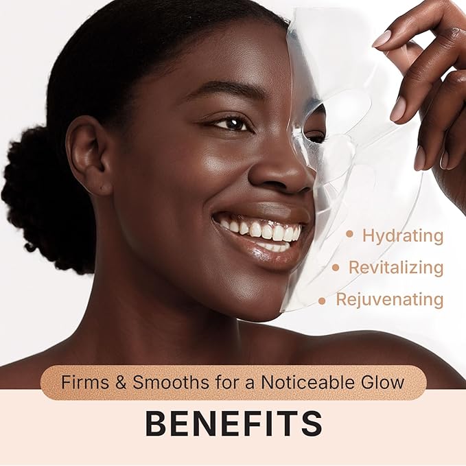 Bio Collagen Face Mask with PDRN and Hyaluronic Acid - Hydrogel Collagen Mask Overnight - Deep Hydrating, Glass Skin, Firming & Rejuvenating Skincare| 1.41oz(40g) x 4ea