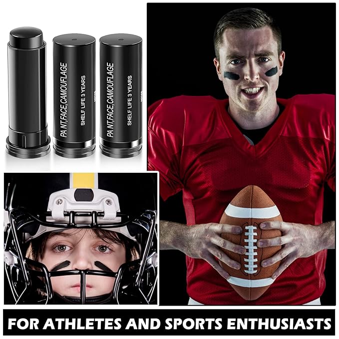 AWCCXMYM 3Pcs Eye Black Baseball Stick Eyeblack Softball Stick Football Face Paint Sporting Body Paint Kit For Athletes Costume Accessories Halloween Makeup Cosplay Parties Accessories