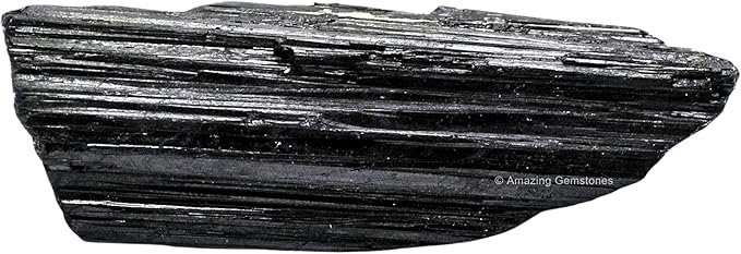 Amazing Gemstone Black Tourmaline Crystal - 1 Piece of 350-500 Grams Large - Very High Grade Black Tourmaline Crystals Rough Raw for Protection, Good Vibes Turmalina Negra Piedra Originales