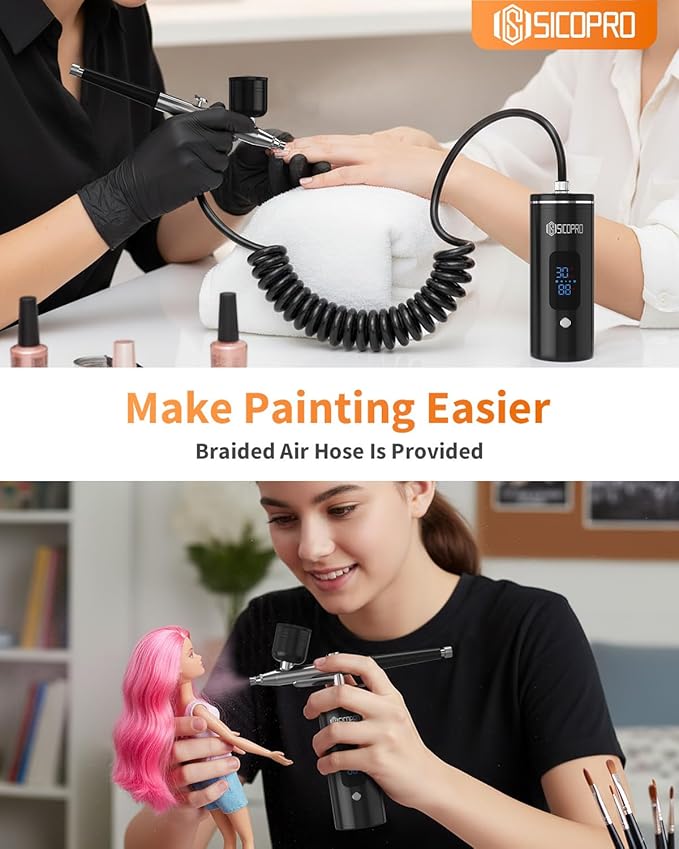 Airbrush Kit, Cordless Airbrush for Nails, Air Brush Kit With Air Compressor for Models/Shoes/Cakes/Hair, Air Brush Guns For Painting