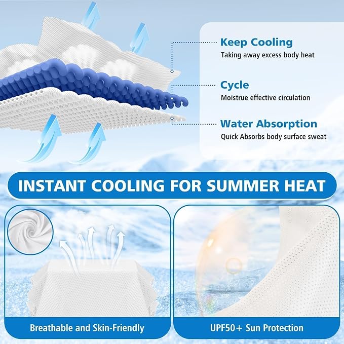 24 Pack Cooling Towels Bulk for Neck and Face 40"x12" Ice Cooling Sweat Rags Microfiber Soft Breathable Soft Chilly Towel for Yoga Golf Sport Running