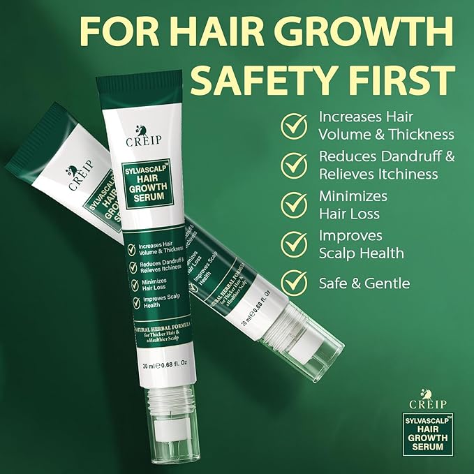 Hair Growth Serum for Thicker Hair: Lightweight Scalp Essence for Hair Growth Roller for All Hair Types Refreshing Botanical Formula (2 Pack (2 * 20ml))