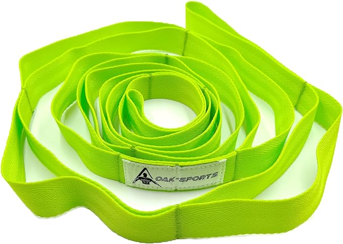 Stretching Strap Yoga Strap with Loops, Stretch Straps for Physical Therapy, Non-Elastic Exercise Strap for Pilates, Dance and Gymnastics with Workout Guide