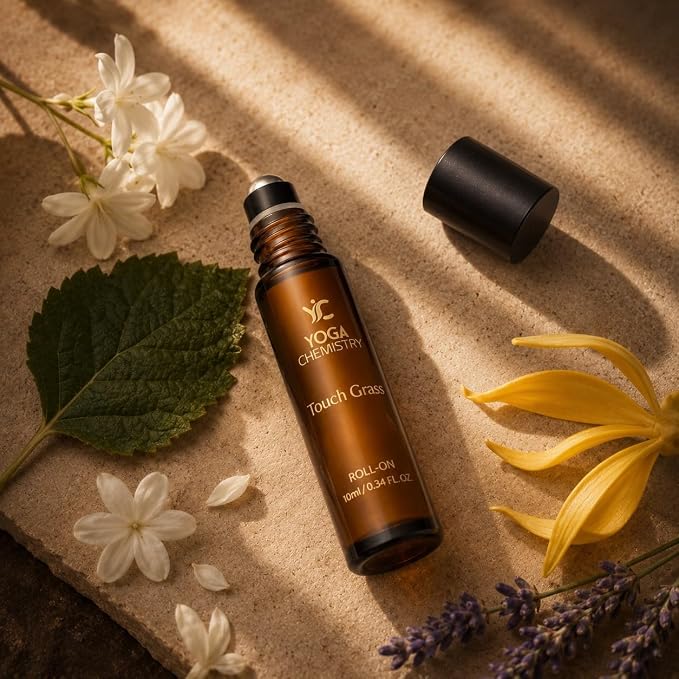 Touch Grass Essential Oil Roll-On 10 ml / 0.34 fl oz Pre-Diluted Pulse Point Aromatherapy Blend for Presence and Stillness Earthy Floral Warm
