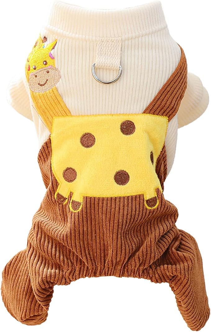 Dog Stylish Overalls Comfortable One Piece Puppy Outfits Summer Bib Overalls for Small Dogs Cute Pet Jumpsuit Onesie Chihuahua Yorkies Birthday Holiday Clothes Costume