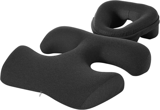 Face Down Massage Pillow for Sleeping | Face Down Pillow with Non-Slip Bottom Home Head Cushion and Chest Cushion for SPA & Sleep (Gray)