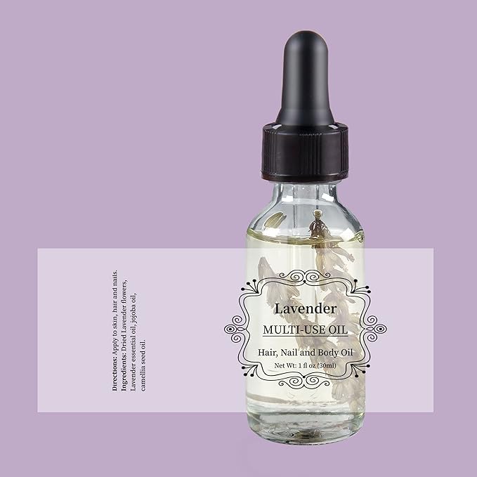NP NATURES PHILOSOPHY Lavender Multi-Use Oil for Face, Body and Hair - Organic Plant Fragrant Essential Oil for Dry Skin, Scalp and Nails - 1 Fl Oz