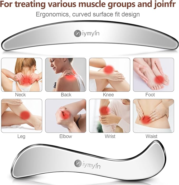 304 Stainless Steel Fascia Gua Sha for IASTM & Sore Muscle Massage | 5-in-1 set, muscle scraper, myofascial release, soft tissue mobilization, physical therapy, deep tissue, pain relief, gift