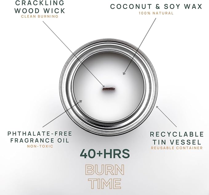 Wick & Star Vegan, Wood Wick, Natural Coconut Soy Wax Aromatherapy Candle, Clean Burning (Cactus Flower)