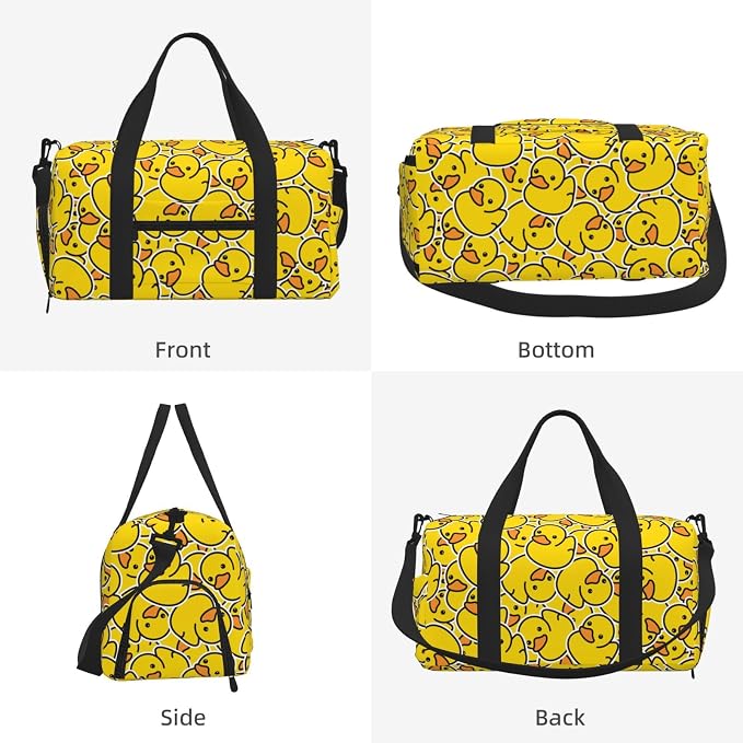 Fiokroo Sports Gym Bag Cute Rubber Ducks Travel Duffel Bag For Men Women With Shoe Compartment Water Resistant Gym Bag Carry On Duffel Bag For Weekend Traveling Yoga Gym Sports
