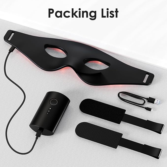 Red Infrared Light Therapy for Eyes, Under Eye 630nm + 850nm LED Light Therapy with 3 Modes, Rechargeable Skin Care Device Eye Recovery