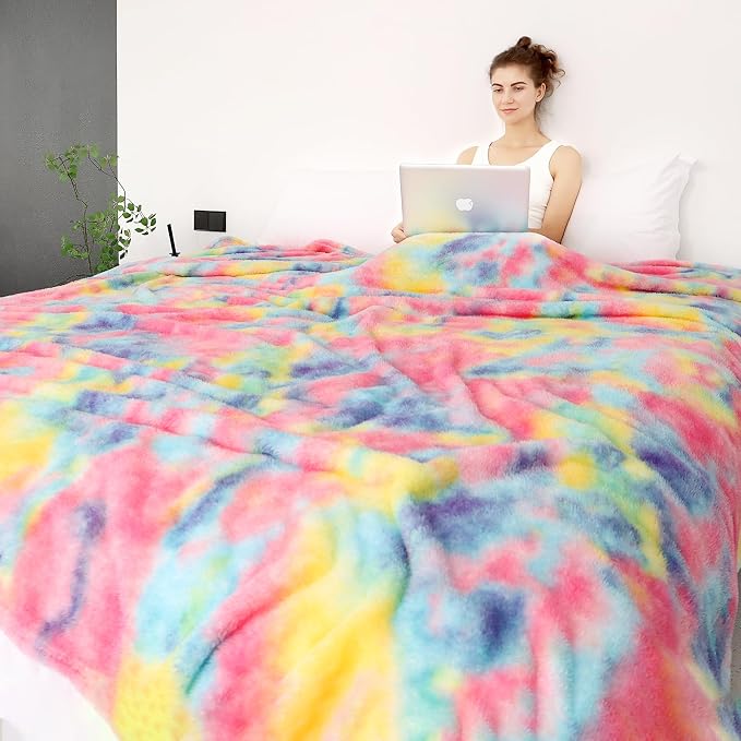 obinsm Fleece Throw Blanket Queen Size, Soft Fuzzy Blankets for Bed | Warm Lightweight Plush Large Blanket for Women Adults Room Decor 90x 90 in