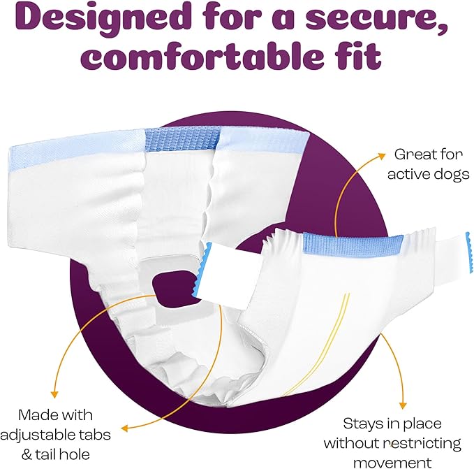 Inspire Pet Care Dog Diapers Female Dogs | Bulk Value Doggie Incontinence | For Heat, Pee or Period and Housebreaking
