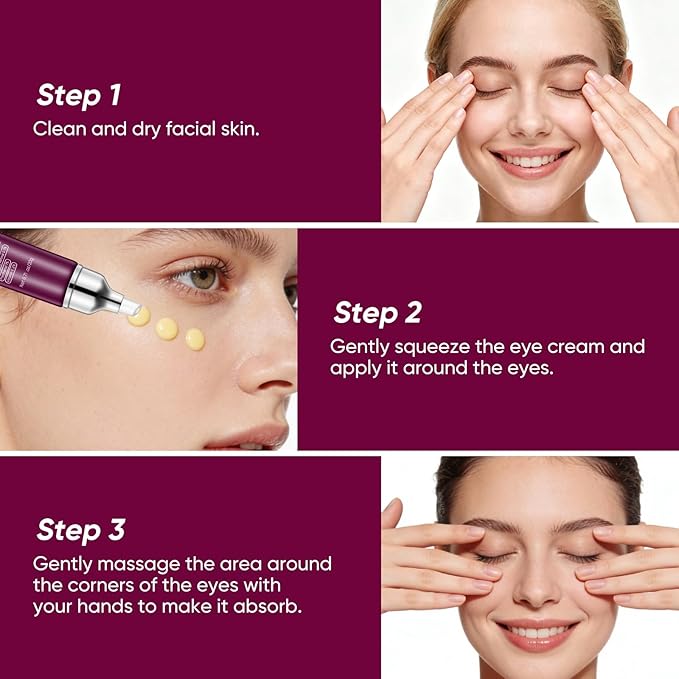Eye Cream Stick, Retinol Eye Cream for Dark Circles, Vitamin E Hyaluronic Acid for Puffiness Anti Aging, Anti-Wrinkle Firming, Hydrating & Revitalizing Eye Creams for Men & Women