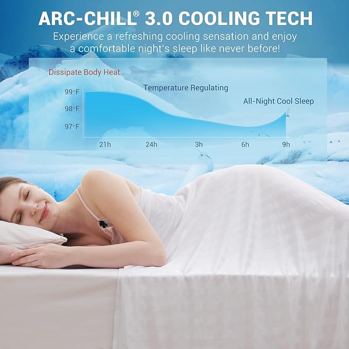 Elegear Double-Sided Arc-Chill® 3.0 Cooling Blanket for Hot Sleepers, King | Q-Max>0.5 Cooling Fabric, Absorbs Heat to Keep Body Cool, Lightweight Summer Blankets for Night Sweats & Menopause, 108"x90"
