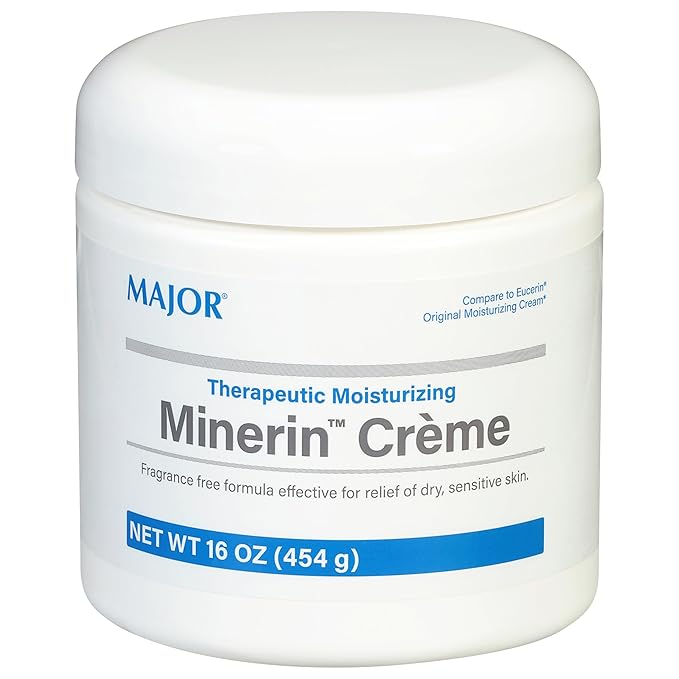 MAJOR Therapeutic Moisturizing Minerin Créme - Body Cream Moisturizer for Dry Skin - Fragrance-Free - 16 Oz. (1 Pack)