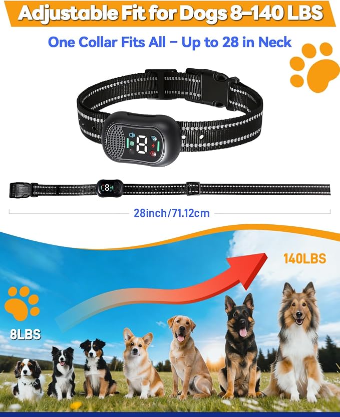 Smart Dog Training Collar with Remote – 4500FT Range Rechargeable E Collar with Voice Command, Beep, Vibration, Static & LED Light, Waterproof Shock Collar for Small Medium Large Dogs