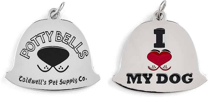 Caldwell's Pet Supply Co. Dog Potty Bells, Dog Door Bell, Bells to Go Outside, Potty Training Bell, Dogs Doorbell, Dogs Potty Doorbell, Ring to Go Pee, All Breed Puppy Training Tool - Gray (Set of 2)
