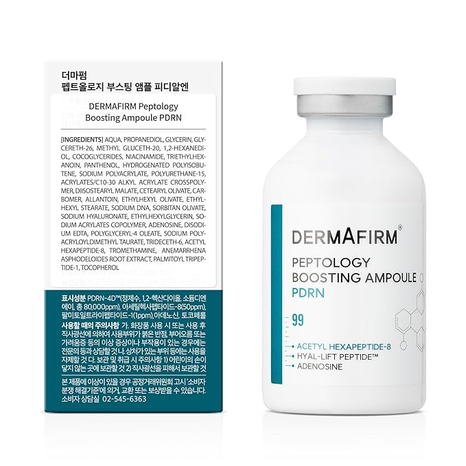 DERMAFIRM Peptology PDRN Boosting Ampoule, 80,000ppm PDRN Peptide Face Serum, Hydration, Moisture Plumping effect, Anti-Aging, Korean Skincare, 30ml / 1.01 fl. oz