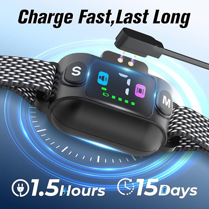 Smart No Shock Bark Collar, Beep Vibration Modes Collar