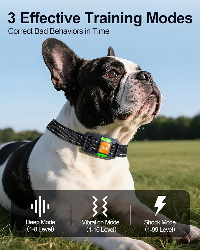 Dog Shock Collar with Remote Control (5-120Lbs) - 3300ft Electric Training Collars for Dogs e-Collars Bark Anti Barking Large Medium Small, Waterproof (Orange)