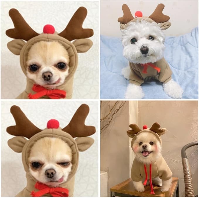 Pet Clothes Dogs Hoodie Sweatshirt - Elk Fruit Shape Cold Weather Clothes Costume Outfit for Puppy Cats Small MediumDog (X-Small)