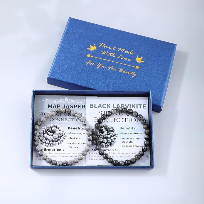 NCB 2.3-Piece 4mm Natural Crystal Gemstone Stretch Bracelets – Handmade Reiki Energy Healing Jewelry for Meditation,Yoga, Unisex