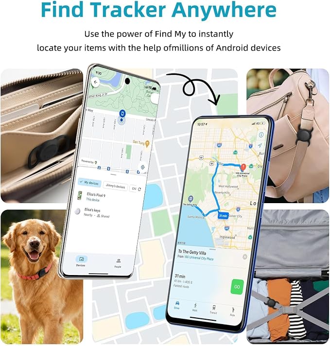 Android Smart GPS Dog Collar, Mini Pet Activity Tracker No Monthly fee | GPS Cat Collar Android Finder Tag, Anti-Lost Locator for Pets, Kids, Vehicles, items 1 Pack