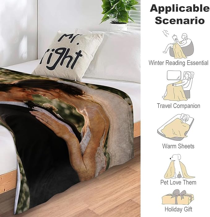 ICELIETE Custom Blanket with Picture Customized Fleece Photo Blanket for Couples Gifts Personalized Blankets and Throws Christmas Valentines Day Gifts for Boyfriend Girlfriend