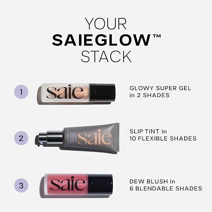 Saie Slip Tint Tinted Moisturizer with SPF 35 - Light Coverage, Glowy Skin Tint & Mineral Sunscreen for Face with Hydrating Hyaluronic Acid - Summer Makeup Essential - Shade Five + Half (1.35 oz)