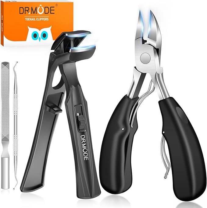 Toenail Clippers for Thick Nails for Seniors, Angled Head Ergonomic Nail Clippers for Men with Catcher, Wide Jaw Opening Heavy Duty Large Toe Nail Clippers for Thick Ingrown Nails