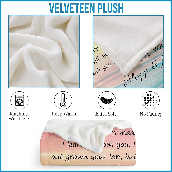 Gifts for Mom from Daughter or Son – to My Mom Blanket, Thoughtful Mothers Day, Birthday Gift, Cozy Present for Mother, Soft Flannel Throw Blanket 50x60 inches for Bed and Couch
