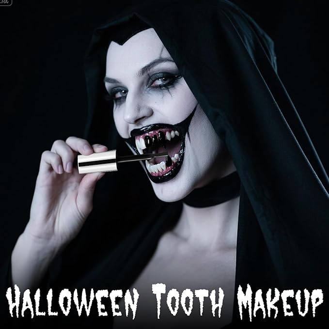 Professional Halloween Green Tooth Paint, Temporary Green Color Tooth Paint，Safe Long Lasting SFX Teeth Paint, Perfect for Cosplay, Halloween Makeup, Theater, Costume Party