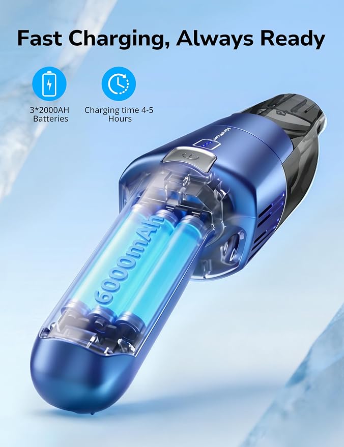 Handheld Vacuum Cordless, 24KPA Powerful, Rechargeable, Charging Dock, Ergonomic Handle, 2-in-1 Crevice Tool, 1.8lb Portable Vacuum Cleaner with 2-Speed for Car, Portable Car & Pet Hair Vacuum