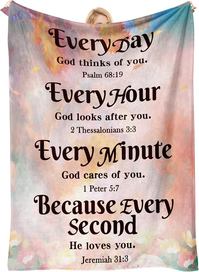 COMFAR Christian Inspirational Soft Throw Blanket - Faith and Spiritual Gift for Women, Men, Adults, Kids - Personalized Religious 50"x 60" Blanket