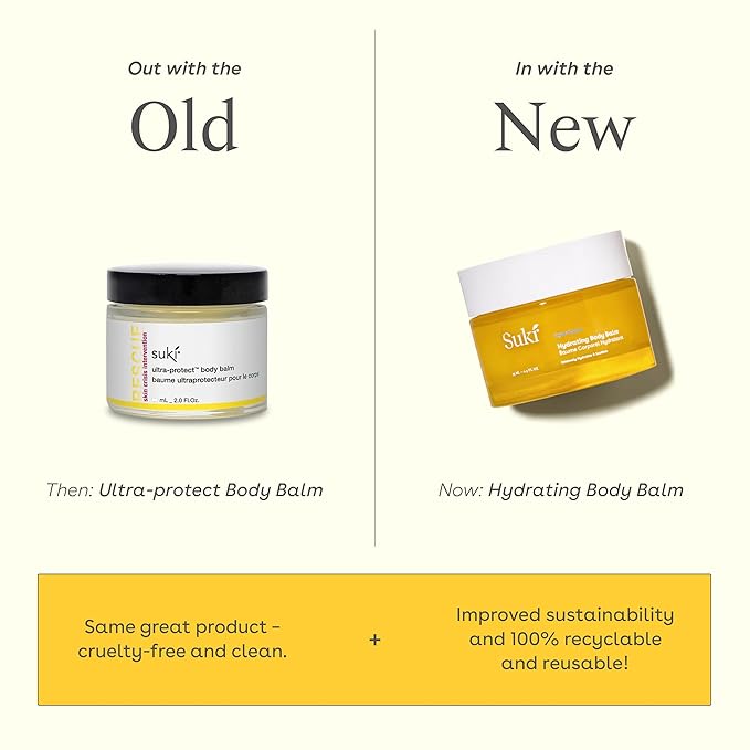 Suki Skincare Ultra-Protect Body Balm - with Cocoa Butter, Coconut Oil, Beeswax, & Shea Butter, 60 ml
