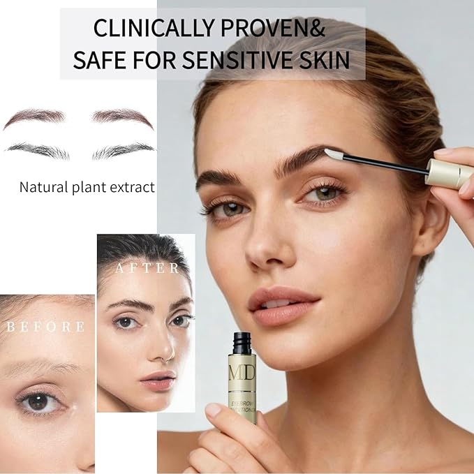 MD® Brow Conditioner: Physician-Formulated Eyebrow Serum for Sparse & Thinning Brows – Peptide & Biotin Formula for Defined, Fuller Looking Brows – Hormone-Free & Made in USA – 3mL