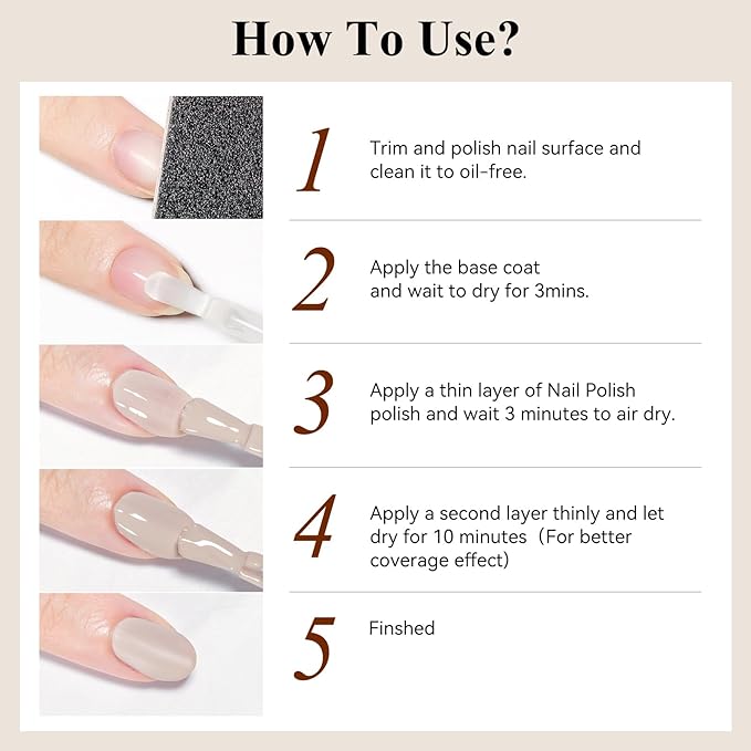 Matte Nude Nail Polish, Quick Dry Nail Lacquer Non Gel Matte Finish Effect, Long Lasting & Fast Drying Nail Pigment Velvet Nail Polish for Nail Art