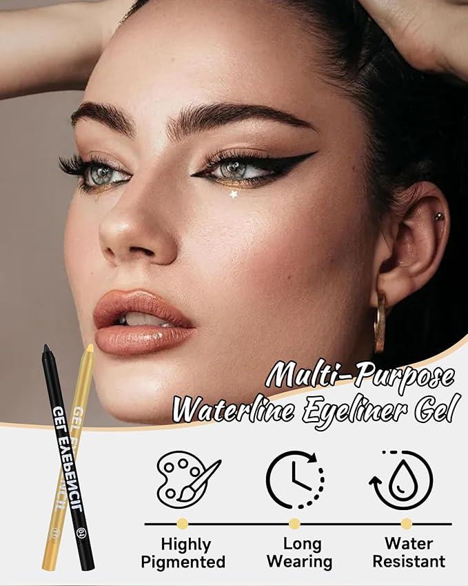 Waterline Gel Eyeliner Pencil, White Matte Waterproof Long Lasting Cream Eye Liner Pencil with Sharpener, Hypoallergenic Highly Pigmented Precision Smudge-Proof Smooth Eyeliner Makeup Pen for Women-12