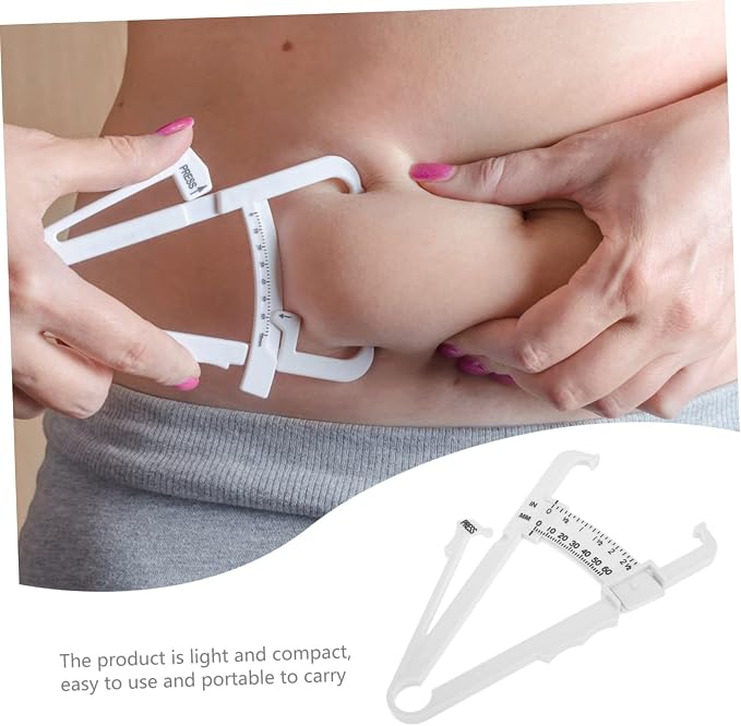 Ipetboom 2Pcs Handheld Skinfold Caliper for Measurement Accurate Body Composition Tool with Centimeter and Scale for Fitness Tracking and Health Monitoring