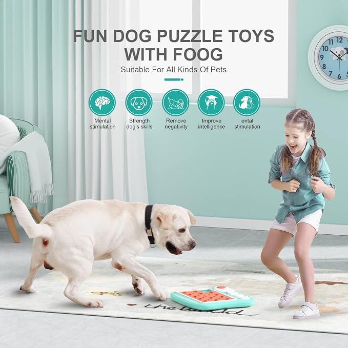 FOXMM Dog Puzzle Toys,Interactive Treat Puzzle Dog Toy for IQ Training | Mental Stimulating,Treat Puzzle Dispensing with Squeaky Design for Large Medium Small Smart Dogs